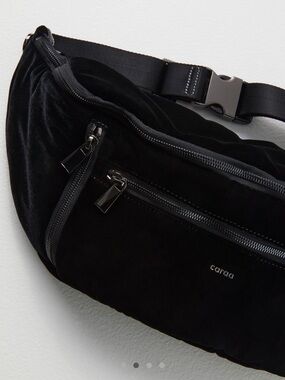 NWT Free People x Caraa BLACK Velvet Sling Bag